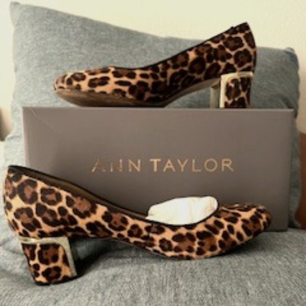 Ann Taylor Leopard Block Heels 8.5